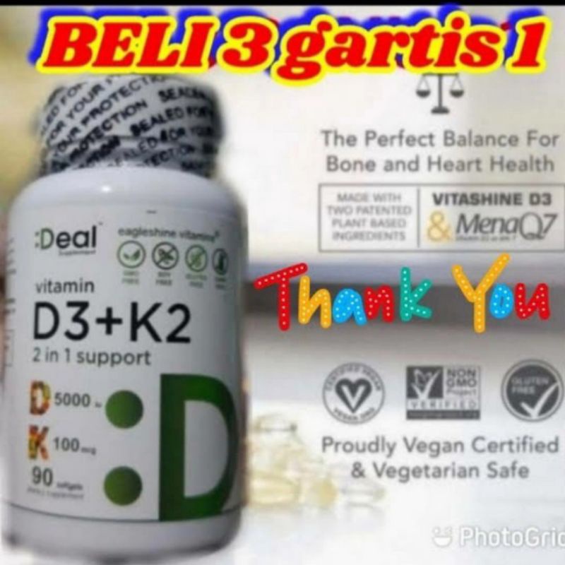 " Deal " 2 In Support Vitamin D3 + K2 ( 90 Softgels )