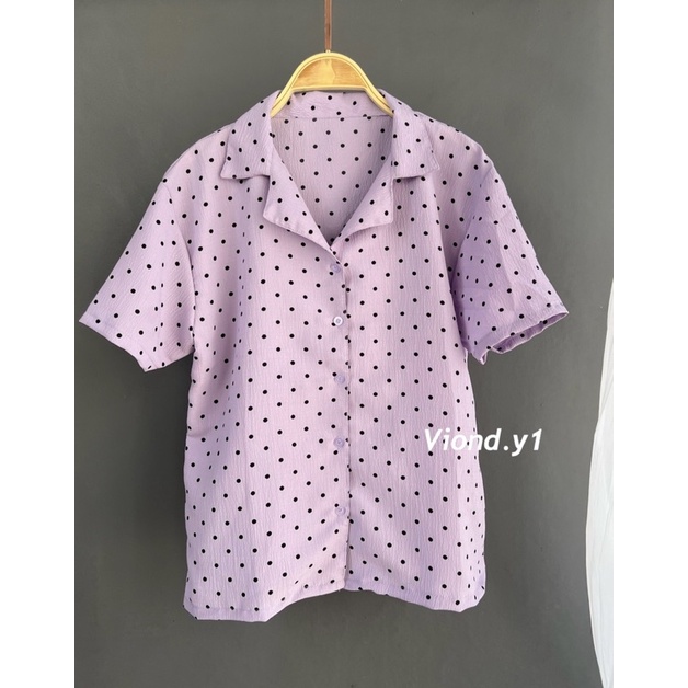 blouse polka/kemeja polka/atasan korea