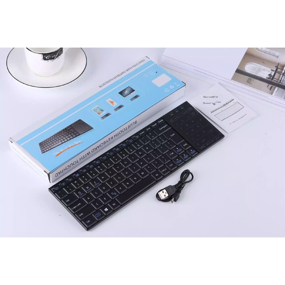BT10 - Bluetooth 3.0 Keyboard with Numeric Touchpad - Keyboard Bluetooth Portabel dengan Touchpad