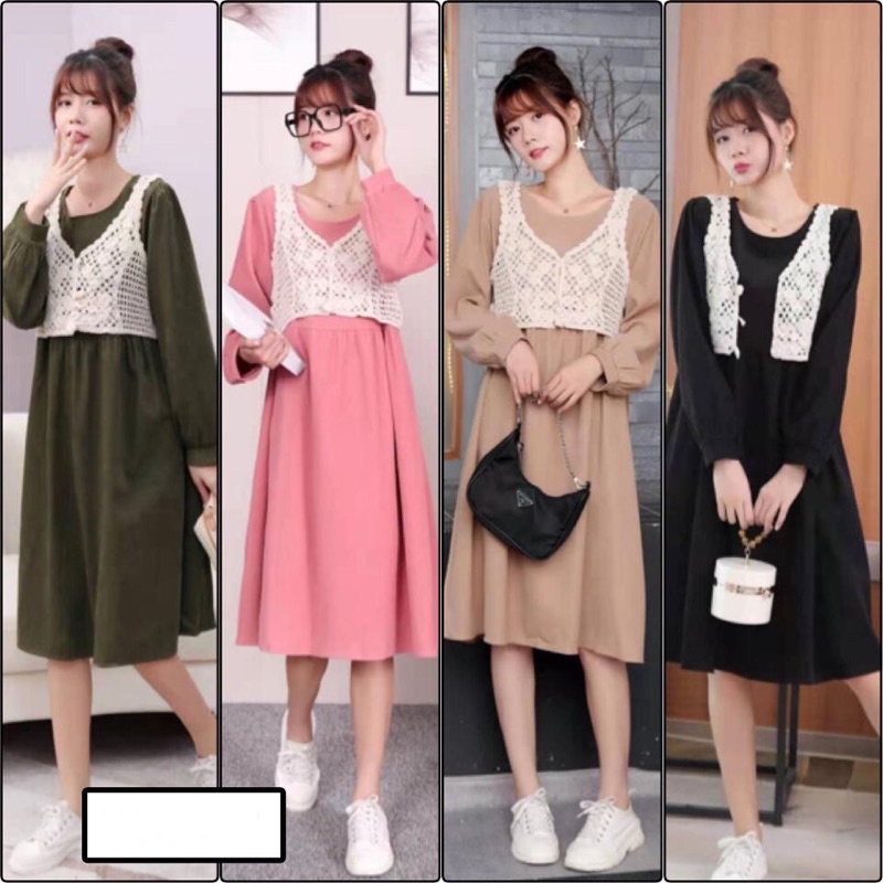 tunik knit vest / rompi rajut / tunik polos