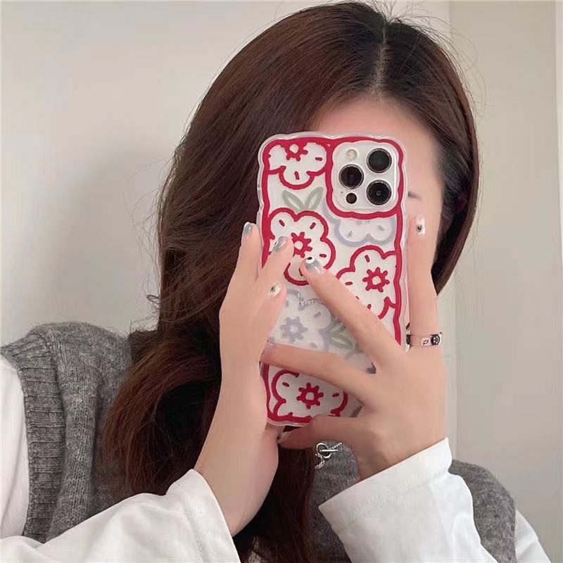 Soft Case TPU Transparan Motif Bunga Untuk Iphone 13 Pro Max / 12 / 11 / XS / XR / X / 8 / 7 / 6 Plus Mini SE 2020