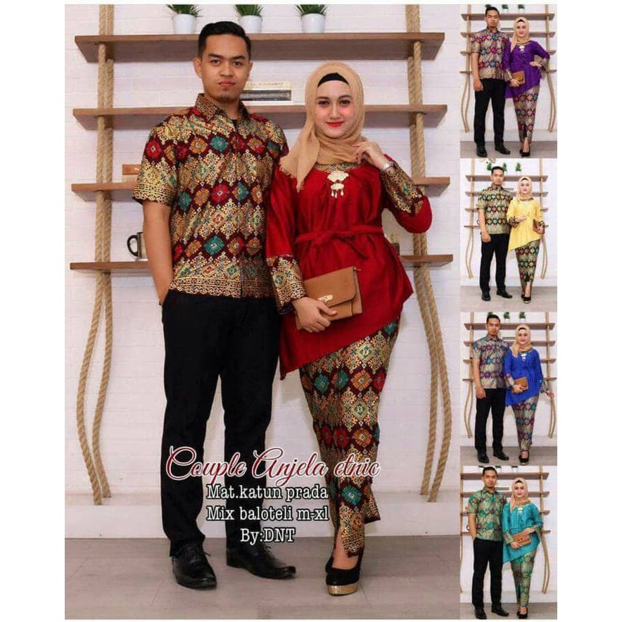 Couple Batik Anjela Etnic Sarimbit Batik Pekalongan Baju Tanah Abang