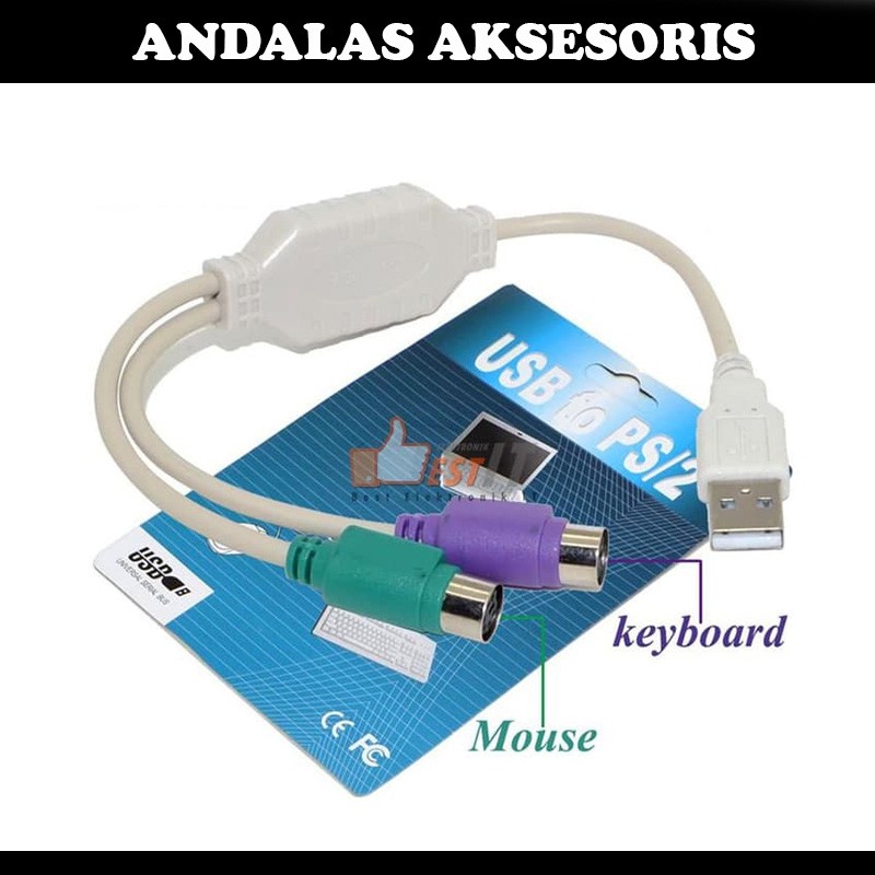 CONVERTER KONVERTER KONEKTOR USB TO PS2 KEYBOARD MOUSE