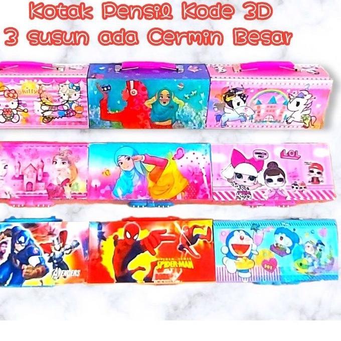

Trendy KOTAK PENSIL 3D KODE KUNCI 3 SUSUN ADA CERMIN LOL PRINCESS UNICORN HELLO KITTY AVENGERS SPIDERMAN