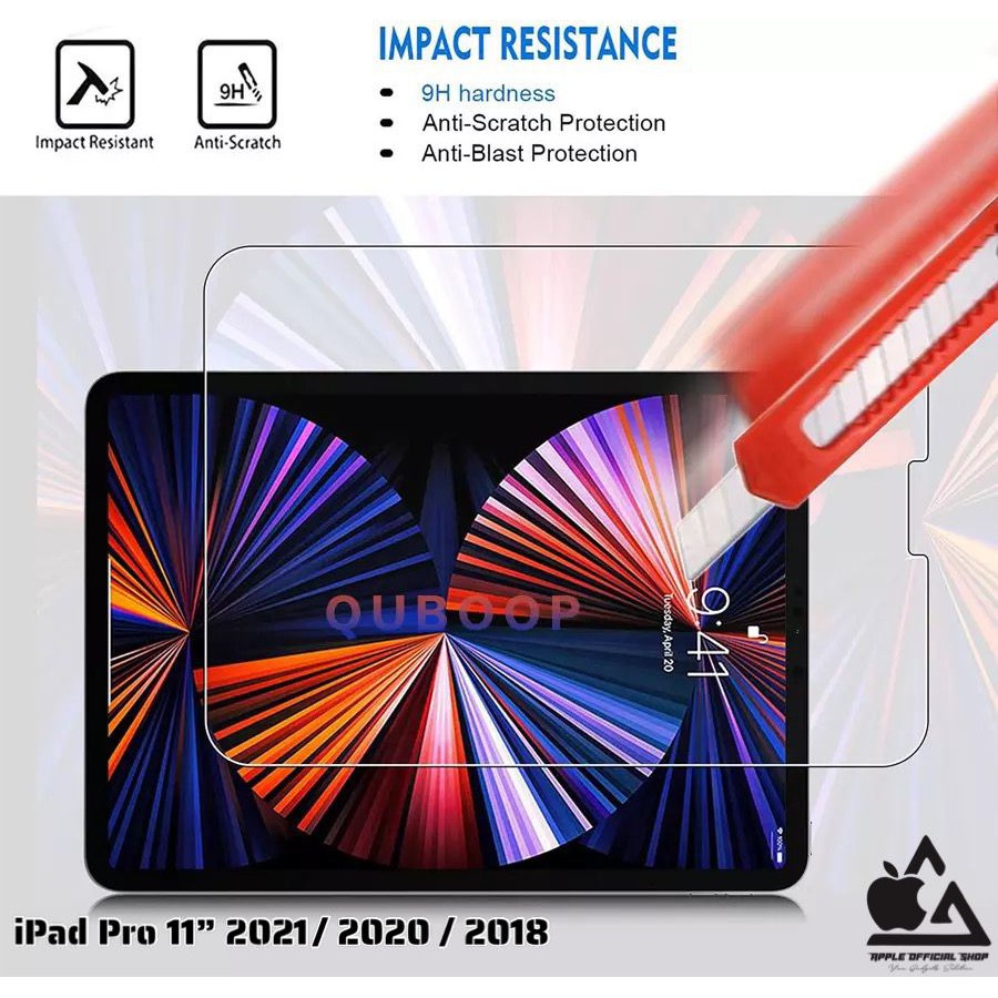 Tempered Glass iPad Pro 11 inch 2020 2021 2018  Screen Protector Anti Gores Kaca Film Nano Guard