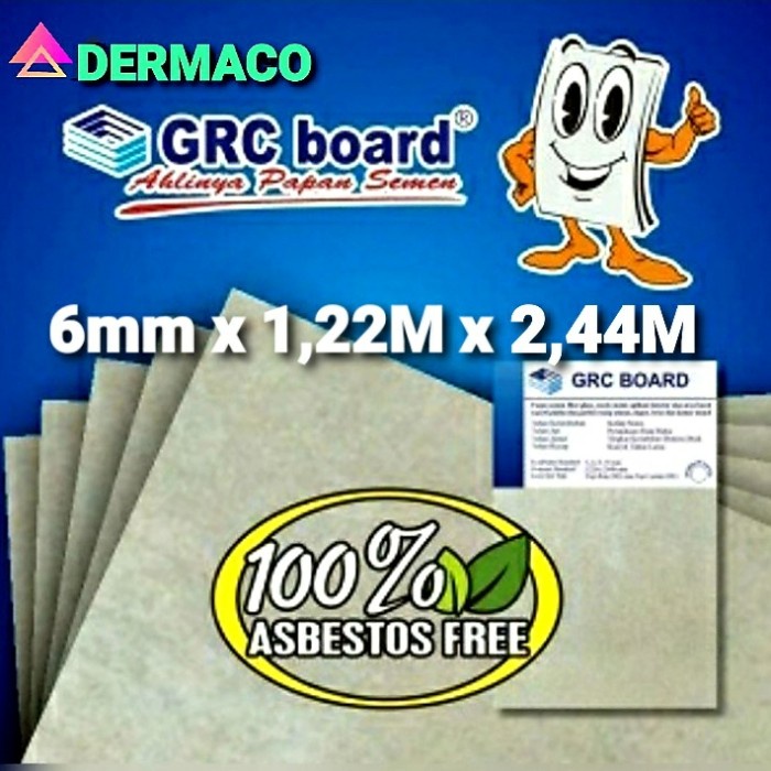 GRC BOARD 6mm / GRC SEMEN BOARD / PAPAN SEMEN GRC 6mm / 1,22 x 2,44 M