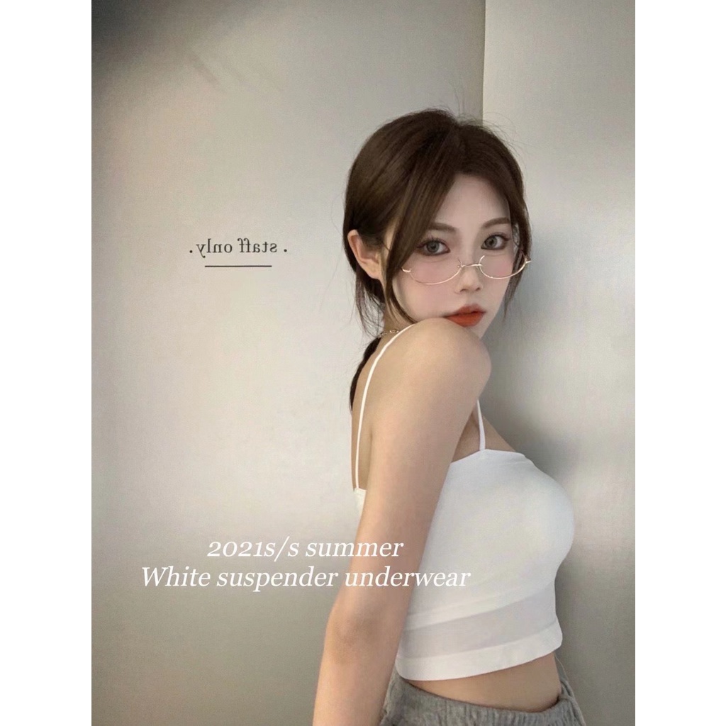 Monica Hot girl Crop Tube Tank Top Atasan Wanita Tanpa Lengan