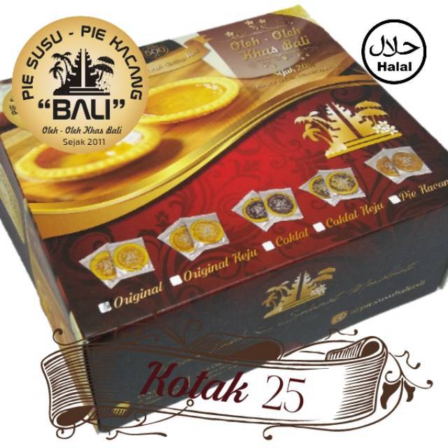 

Termurah! Kotak Isi 25 pcs Pie Susu Merk BALI Asli Tabanan