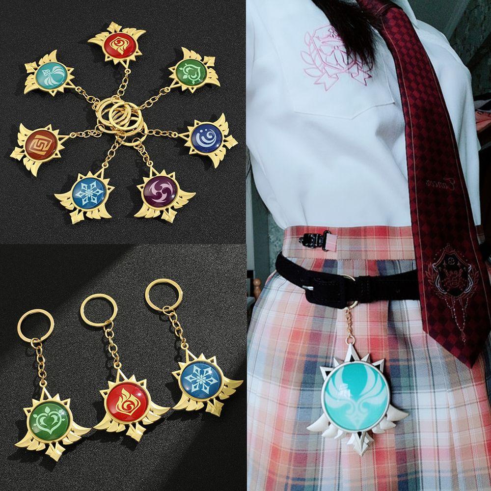 R-bunga Bercahaya Gantungan Kunci Cosplay Liontin Teman Pernak Pernik Evil Eyes of God Keyring