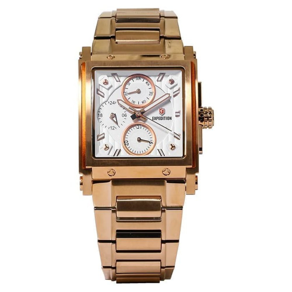 Expedition E6731B E6731 E 6731 B Wanita Rose Gold White Stainles Steel