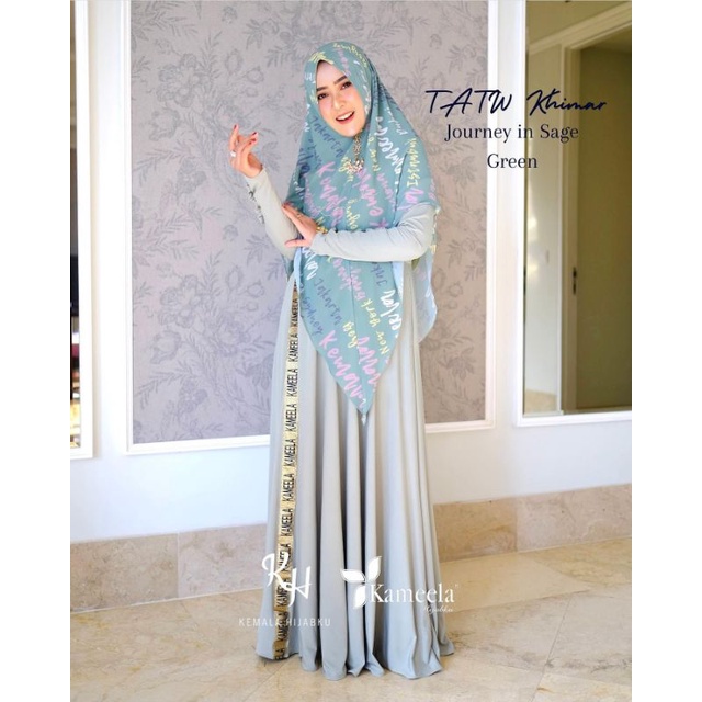 FLOWERY & VICTOIRE KHIMAR ( BOLAK BALIK ) serta LUXURY DAILY dress Kolaborasi @kameela_hijabku dan @