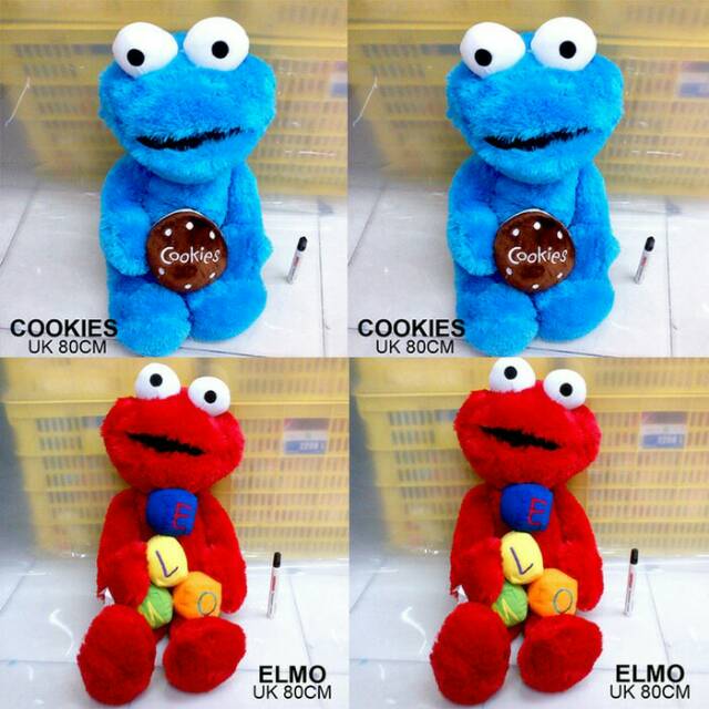 Boneka elmo cokies besar 80cm bahan lembut cookies dadu hadiah anak elmo sesame street