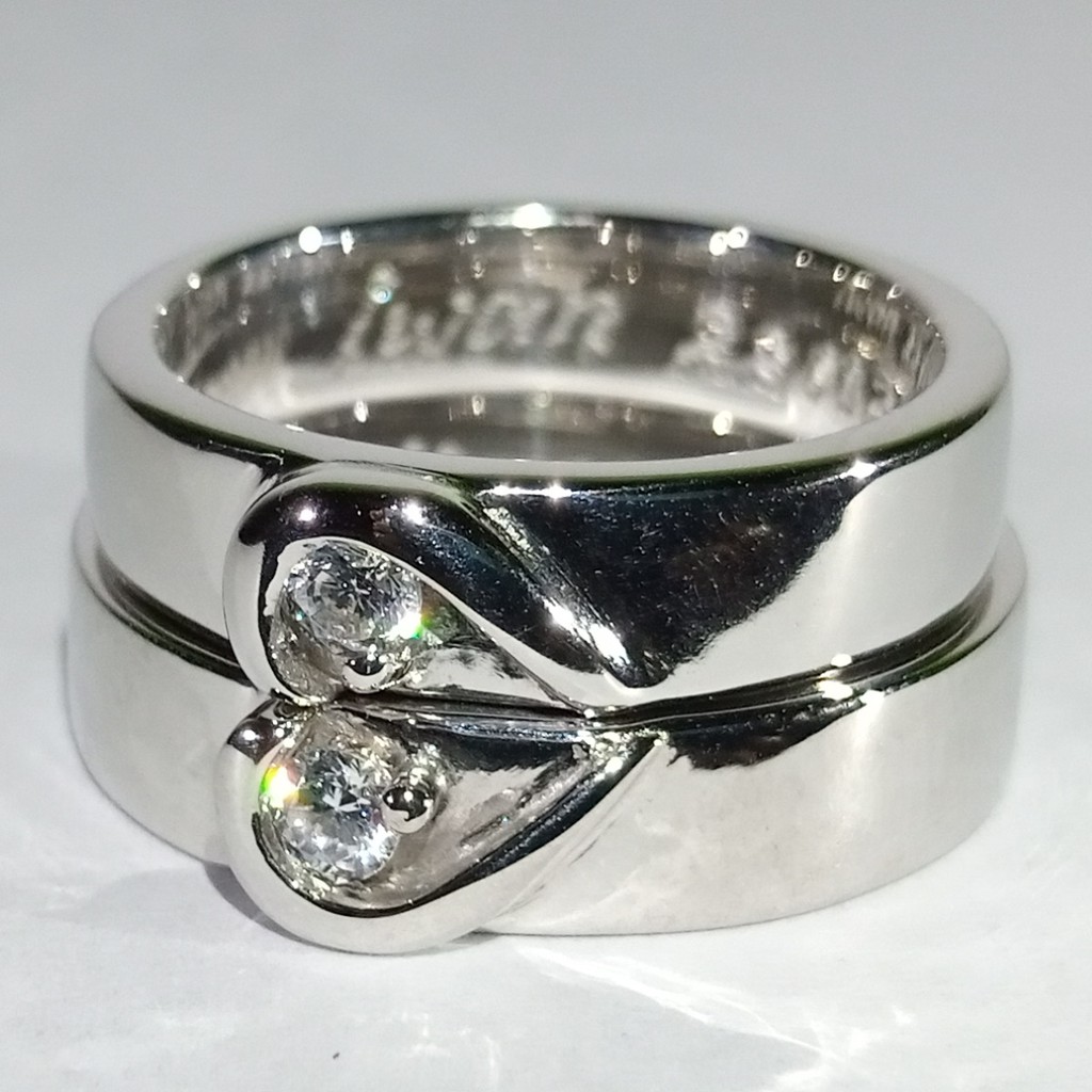 Gratis Ukir Tulis Nama Garansi Silver Asli Bisa Pesan Model Cincin Kawin Couple Perak Tunangan Id48