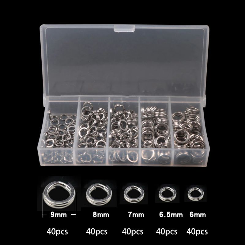 200 pcs split ring pipih + bonus kotak
