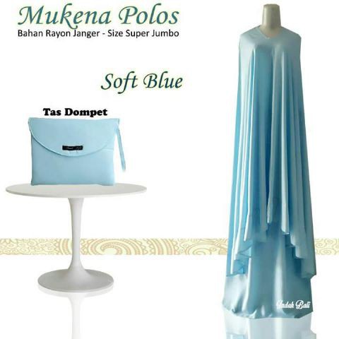 Mukena polos soft blue