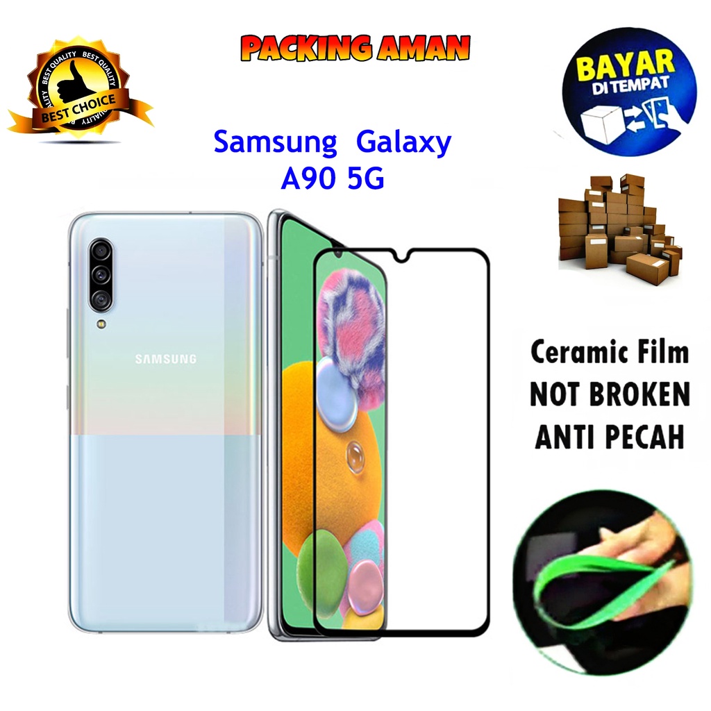 Tempered Glass Samsung Galaxy A90 FULL COVER FULL SCREEN Ceramic Film Anti Gores