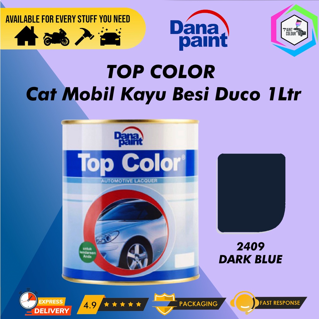 TOP COLOR 2409 Dark Blue - Cat Mobil Kayu Besi Metal Duco