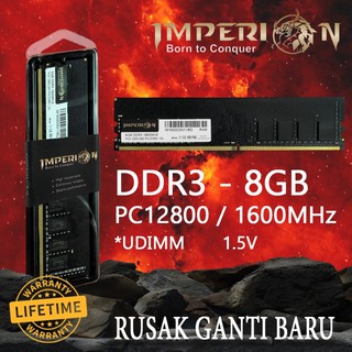 RAM IMPERION DDR3 8GB 1600 MHz PC12800 RAM PC LONGDIMM GARANSI RESMI
