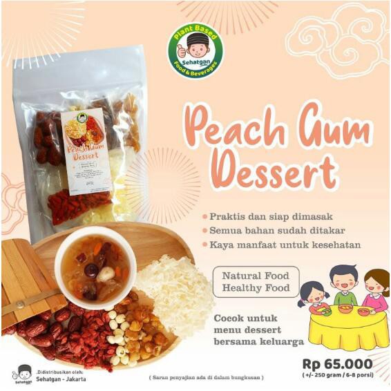 Sehatgan  Vegetarian Vegan PEACH GUM SEHATGAN Healthy Dessert