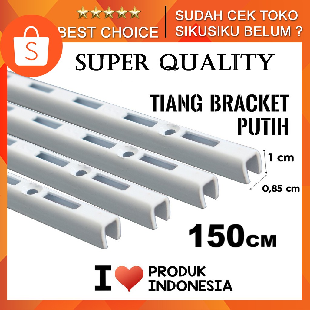 

Tiang Bracket Putih 150CM Braket Penyangga Rak Display Kuat Kokoh White Besi Powder Coating