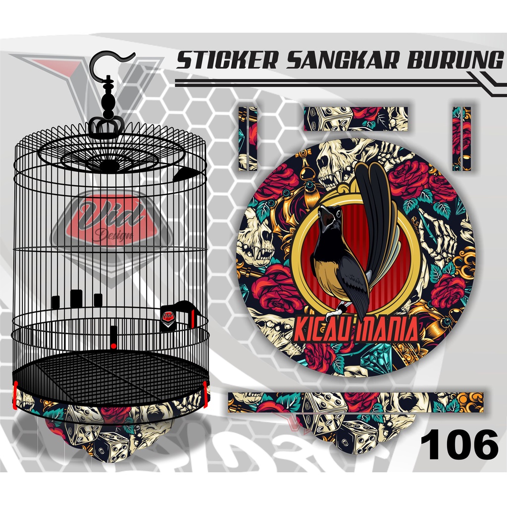 Decal Stiker Kandang Murai Tebok Sangkar Bulat Murai Batu No 1234
