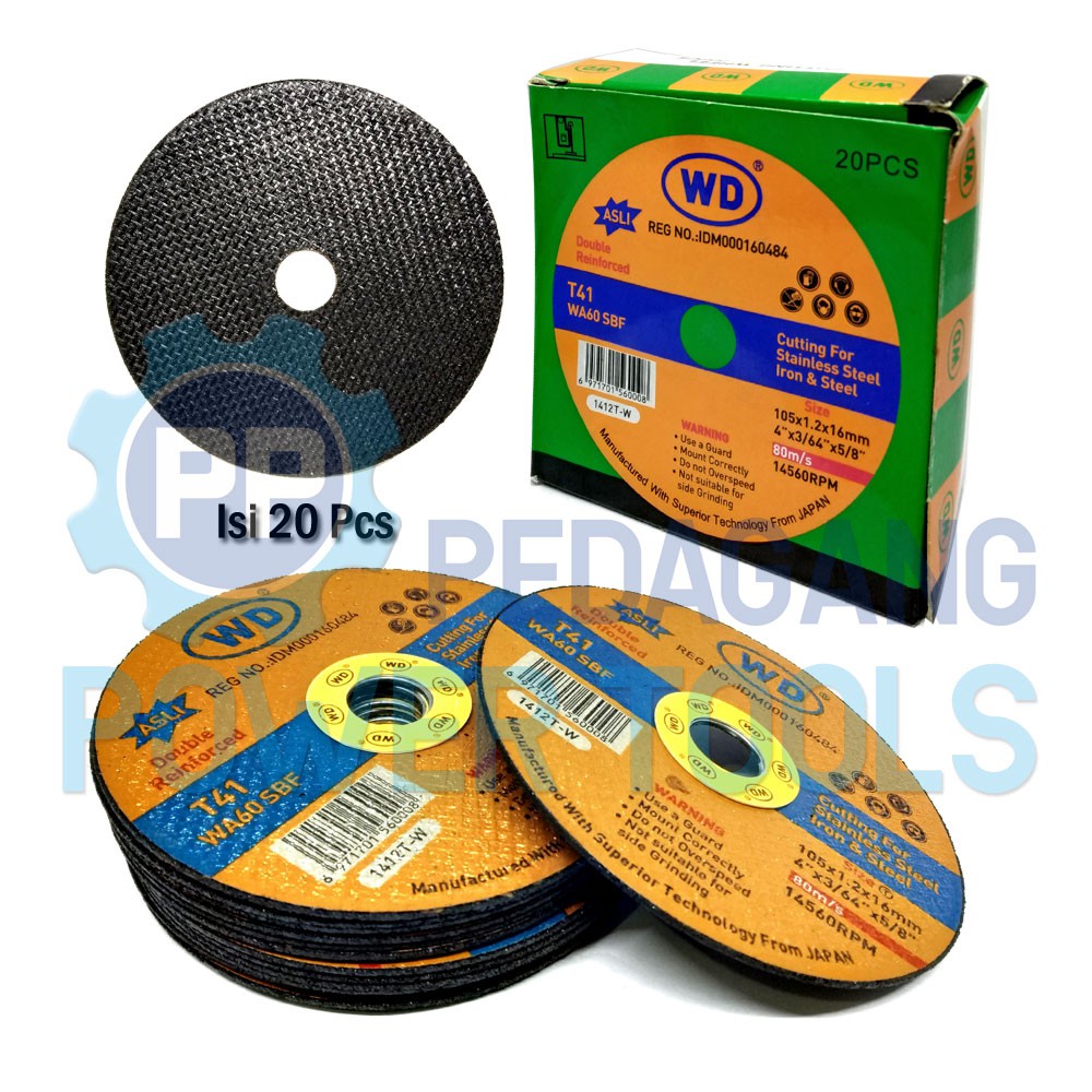 WD 1 PAK 20 PCS MATA GERINDA POTONG BESI STAINLESS CUTTING GURINDA 4X1