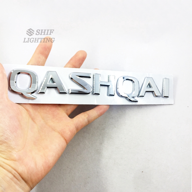 1pc Stiker Emblem Logo QASHQAI Bahan ABS Krom Untuk Bagasi Belakang Mobil Nissan