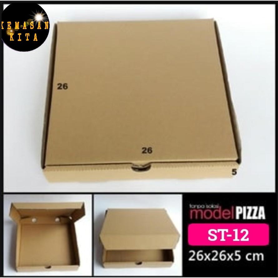 

KARDUS ST-12 26x26x5 CM PIZZA KECIL COKLAT DUS BOX AKSESORIS POLOS SOUVENIR