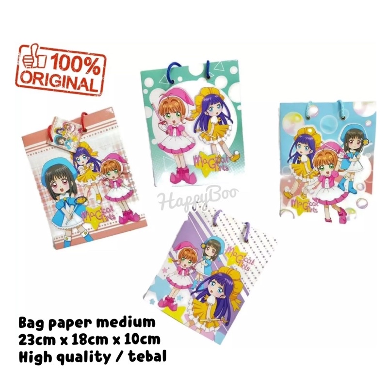 bag paper medium sedang goodie bag kiky magical cardcaptor sakura 23x18x10cm girl tali b sedang