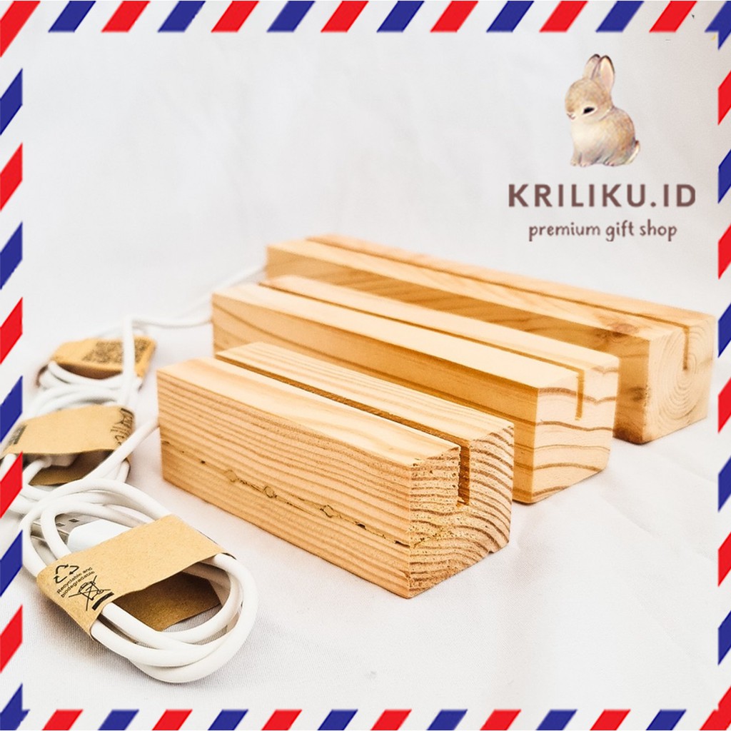 Stand Kayu LED / Wooden Stand LED / Tatakan Lampu / Lampu Kayu / Stand Akrilik Acrylic