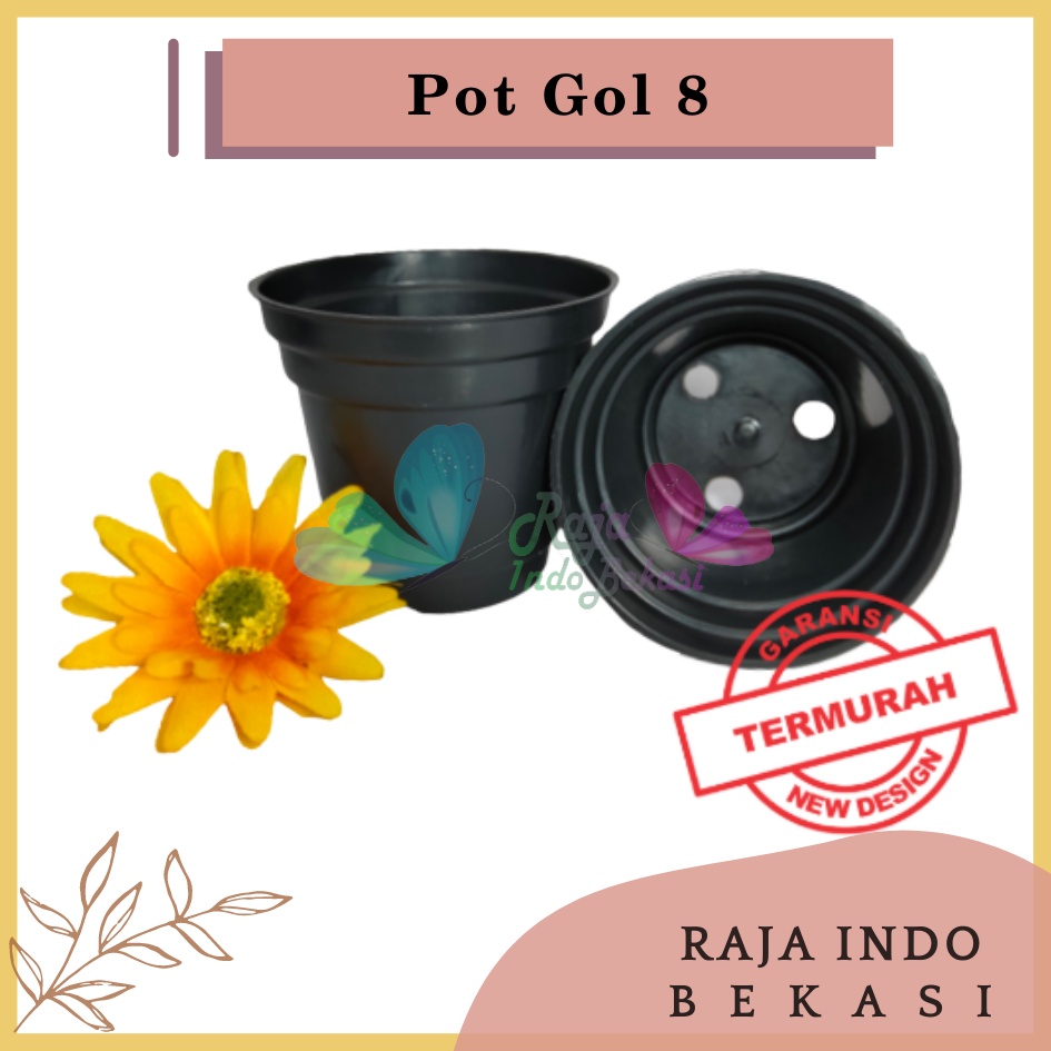 1200pcs Pot 8 Cm Hitam Merk Gol Pot Bunga 8cm Plastik - Vas Bunga Kecil Hitam - Pot Hidroponik Kecil