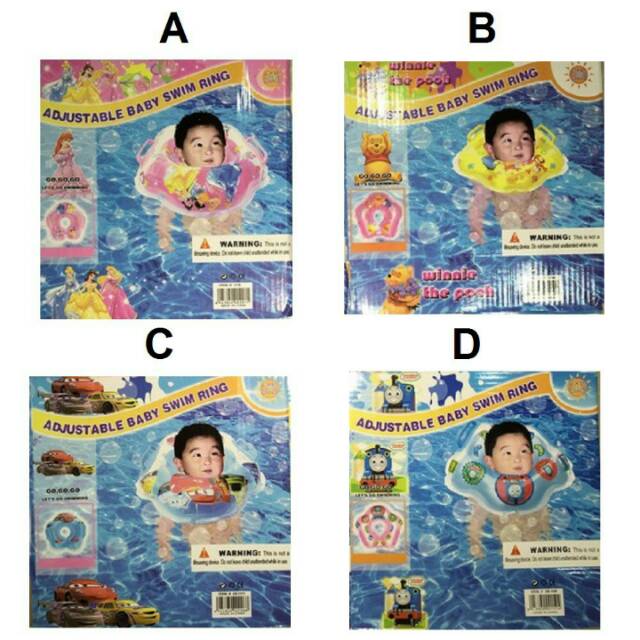 Adjustable Baby Swim Ring Pelampung Leher Bayi Renang Karakter