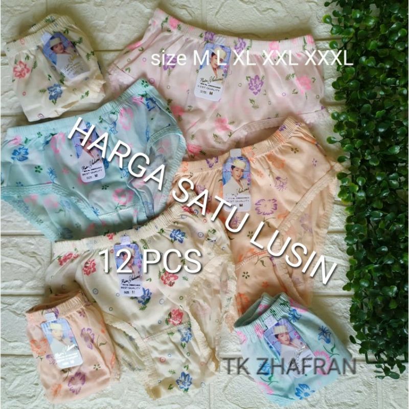 ( S M L XL 3L 4L 5L 6L) (12 pcs &amp; 6 pcs ) Grosir CD wanita Murah/lusinan Celana dalam wanita murah dengan berbahan katun