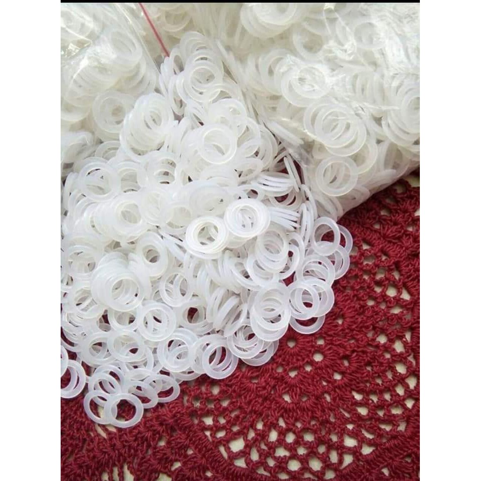 Putih Transparan Ring Plastik Rajut 2cm