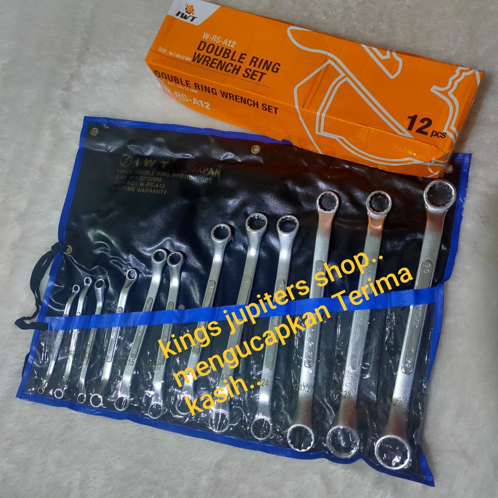 Kunci ring ring set IWT 12pc 6mm sd 32mm CR-V JAPAN kunci dobel ring set 12pc 6mm - 32mm IWT