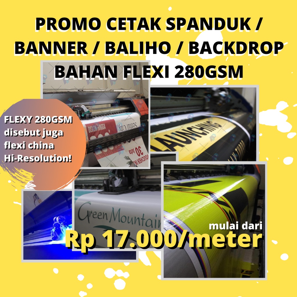 Jual Promo Cetak Murah Banner Spanduk Backdrop Baliho Flexi 280 340