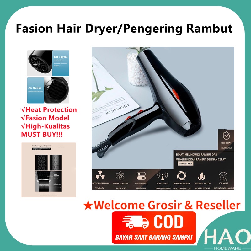 HR-900/ Pengering Rambut Hair Dryer Termurah dan aman Daya tinggi 900w