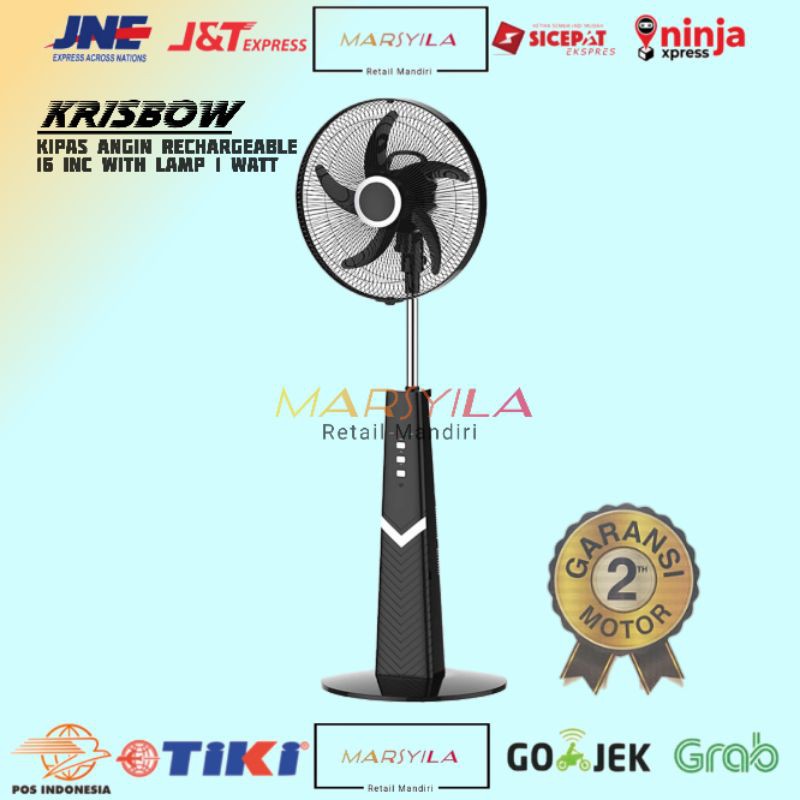 KIPAS ANGIN LANTAI CHARGE 16 INCH | PEDESTAL FAN RECHARGE | KIPAS ANGIN KRISBOW | STANDING FAN 16