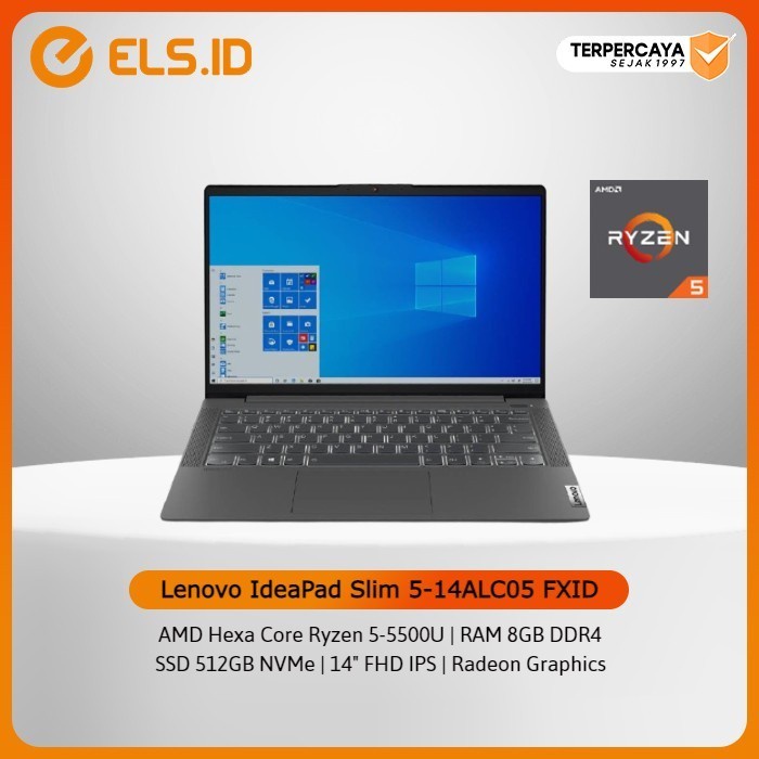 Laptop Lenovo IdeaPad Slim 5-14ALC05 FXID Ryzen 5-5500U 8GB SSD 512GB