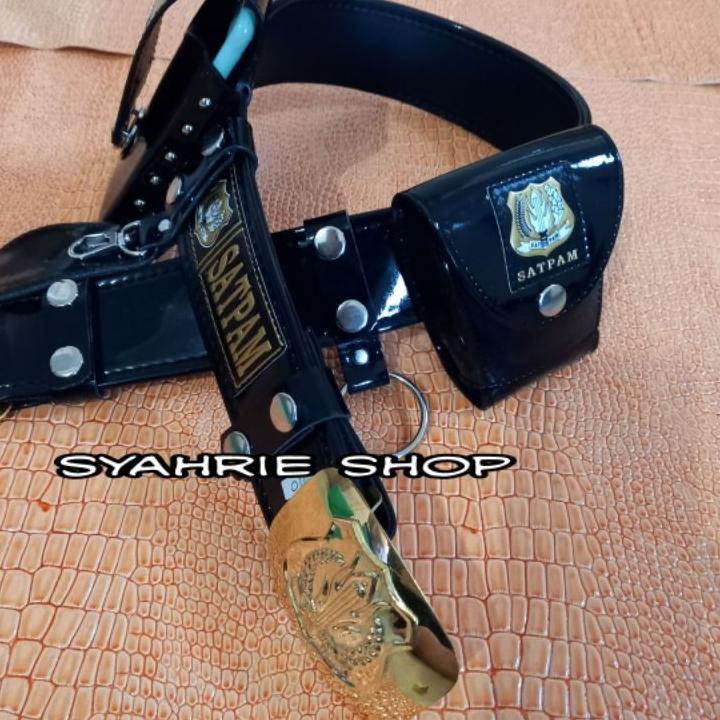 Koleksi Terbaru.. kopel satpam sabuk security terbaru hitam satu set lengkap (EMBOS SATPAM)