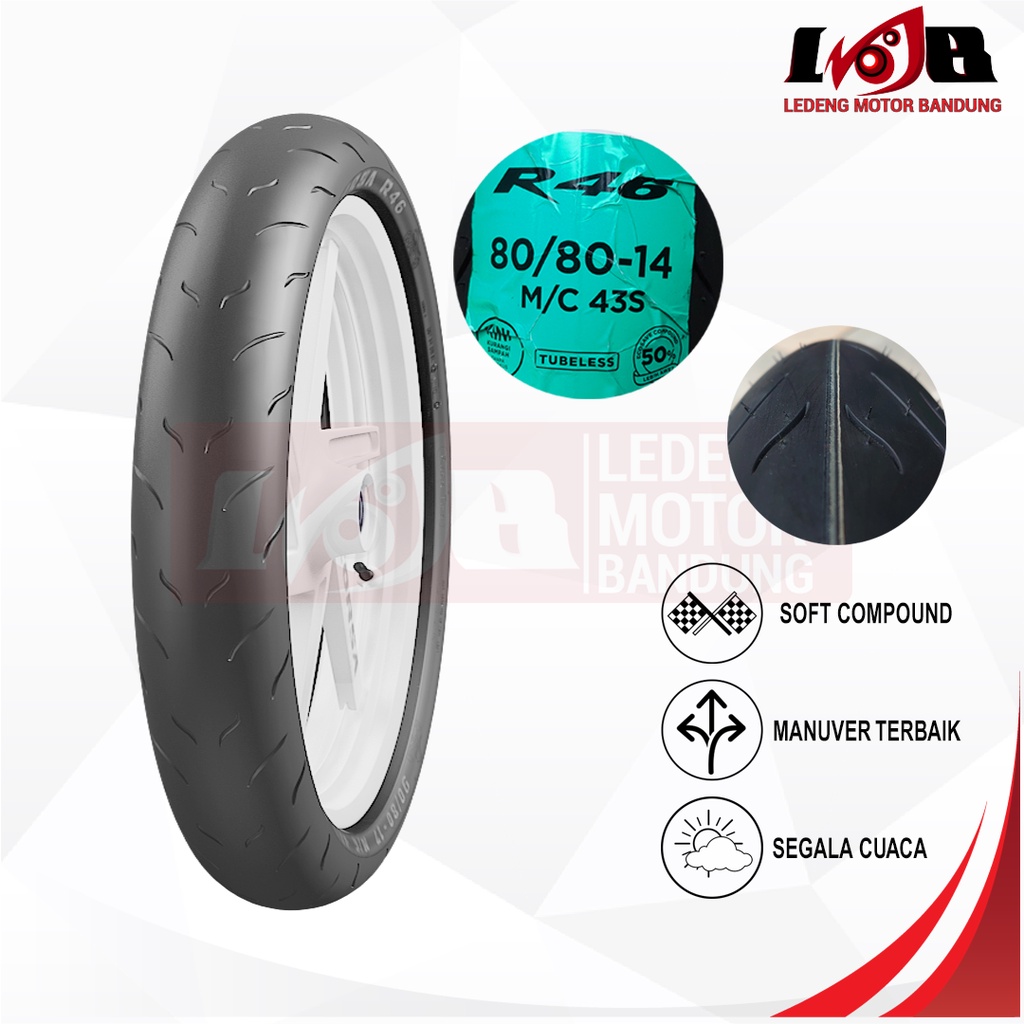 Ban Corsa 80/80-14 R46 Platinum Soft Compound Racing Tubeless