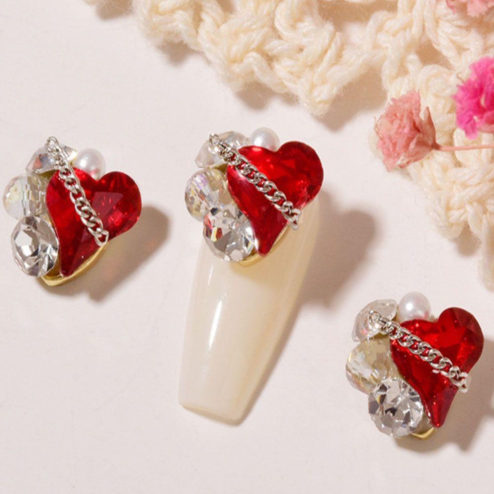 Mxbeauty Berlian Imitasi Bentuk Hati 3D Untuk Nail Art