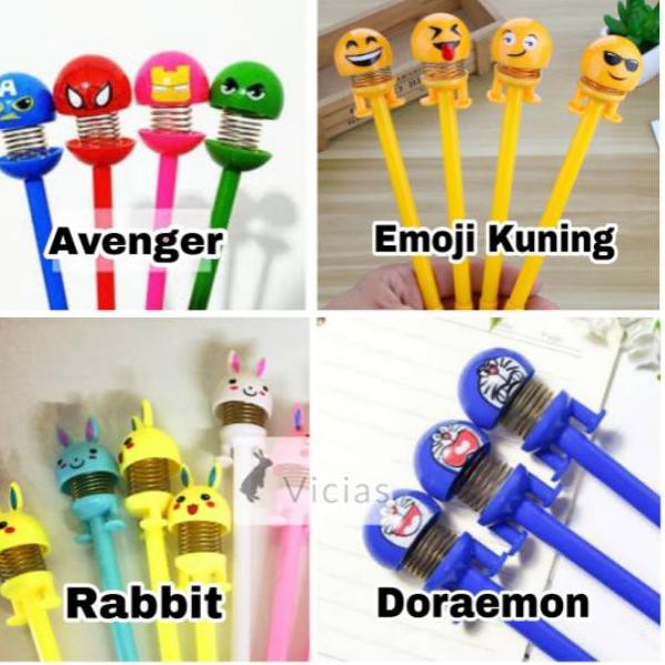 

Laris TIJLC PEN03 - Pulpen Pena LED Lampu Import Unik karakter EMOJI Spring Doll 67