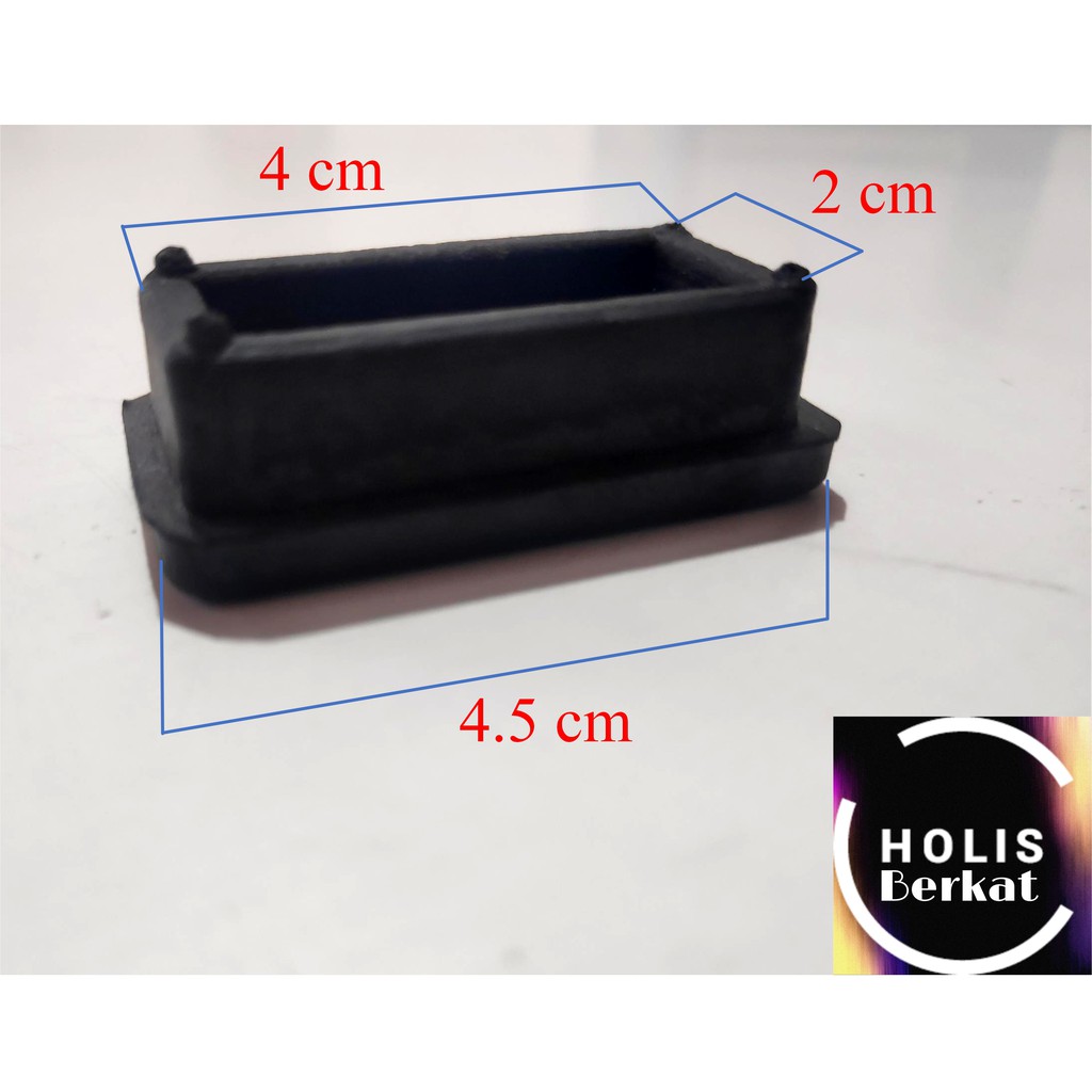 Kaki Karet Hollow untuk Alas Meja &amp; Kursi 40mm x20 mm HITAM