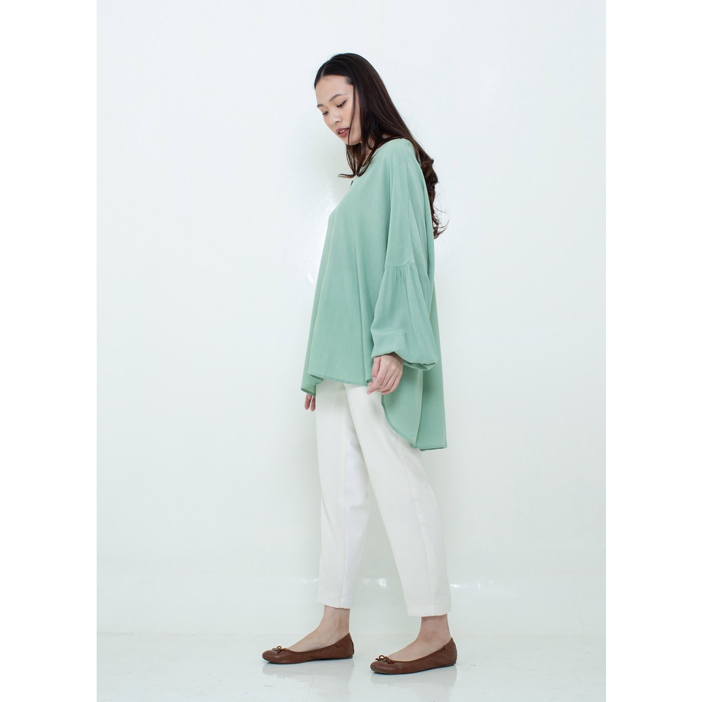 Ixora Abia Oversized Shirt - Kemeja Wanita Oversized-Seagreen
