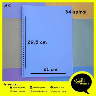 Notebook A4 - buku tulis spiral catatan kecil memo notes polos bergaris