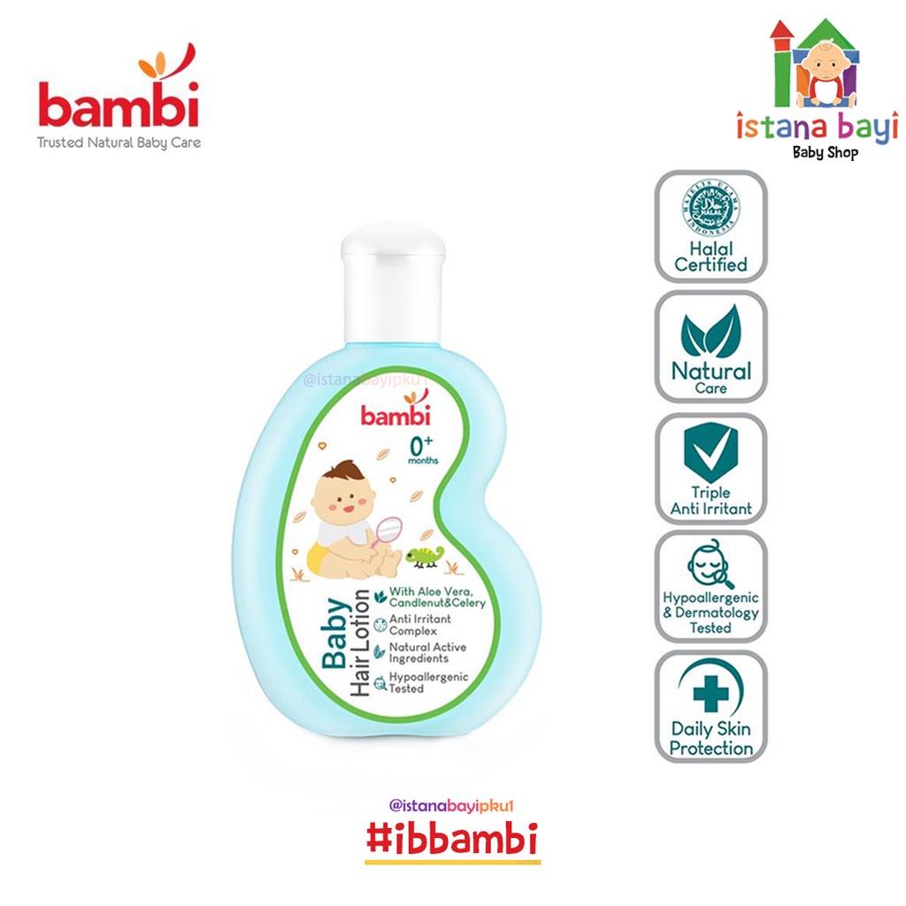 Bambi Hair Lotion 100 ml/baby hair lotion/lotion rambut/minyak rambut bayi