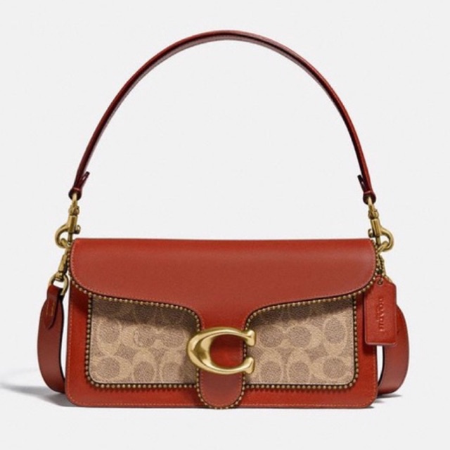 coach Tabby Shoulder Bag 26 In Signature Canvas With Beadchain beige