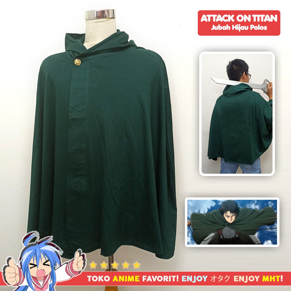 Jubah Attack On Titan Aot Shingeki No Kyojin Snk Scouting Legion Survey Corp Military Premium Bordir Shopee Indonesia