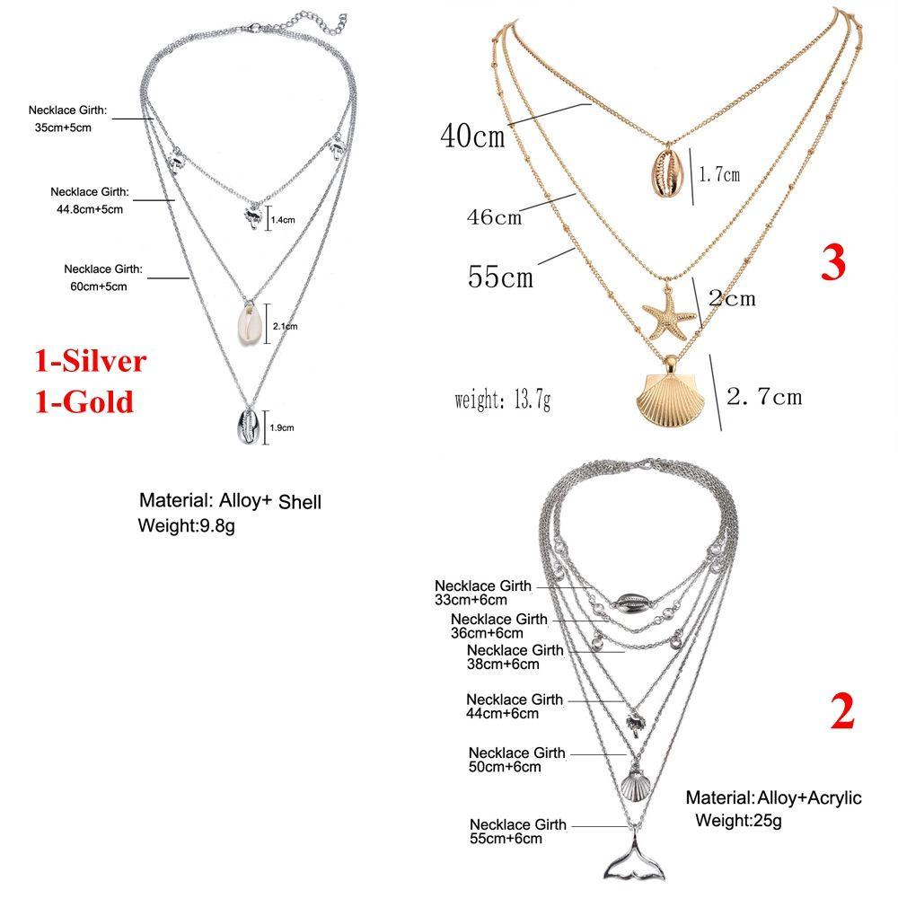 R-bunga Multilayer Shell Kalung Fashion Rantai Choker Hadiah Perhiasan Pantai